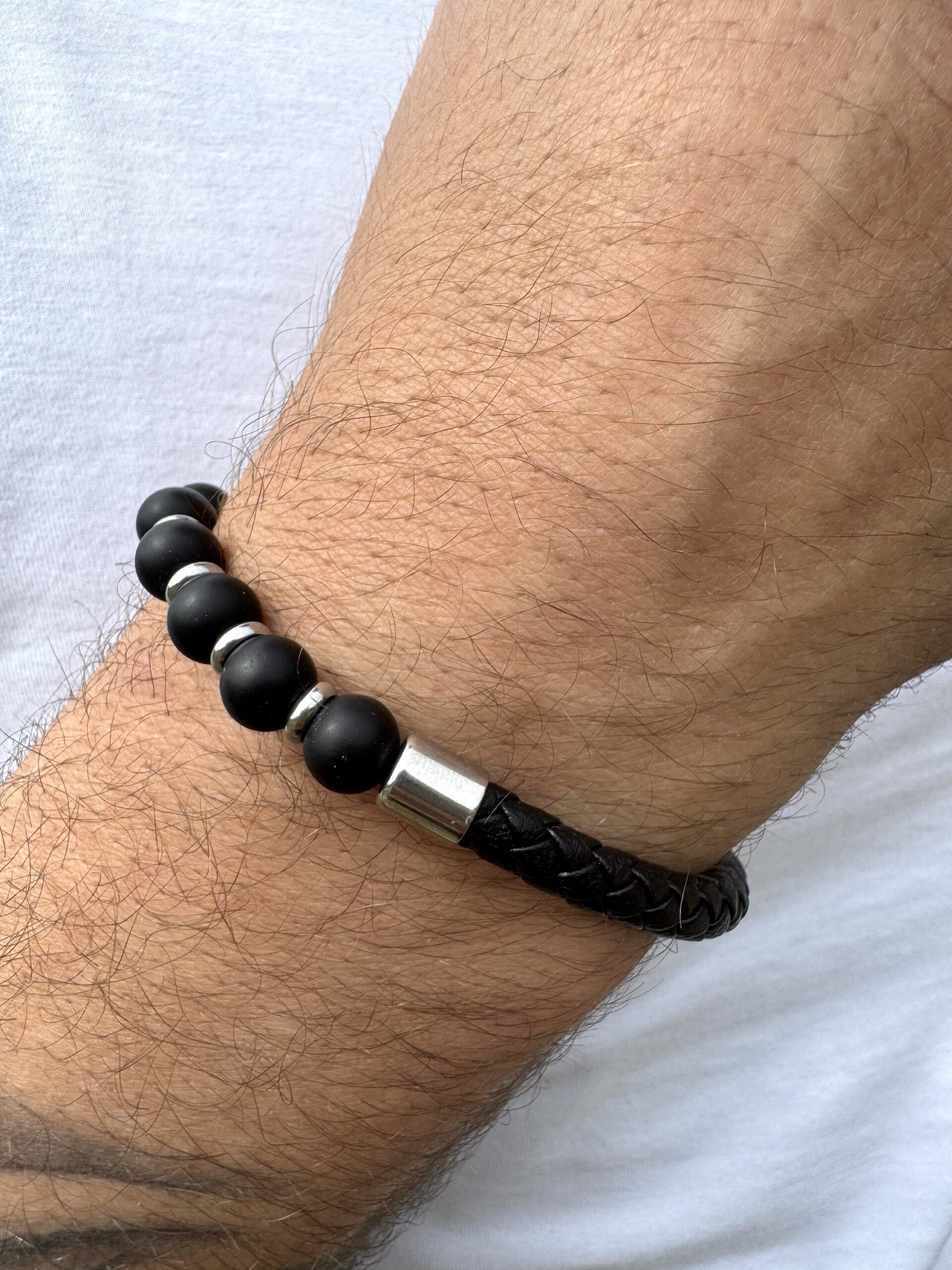 Bracelet cuir en pierre naturelle – Image 2