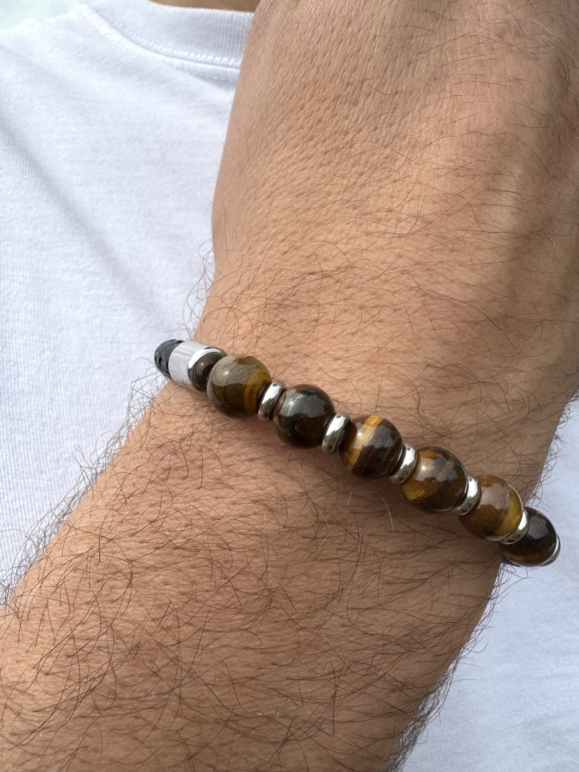 Bracelet cuir en pierre naturelle – Image 3