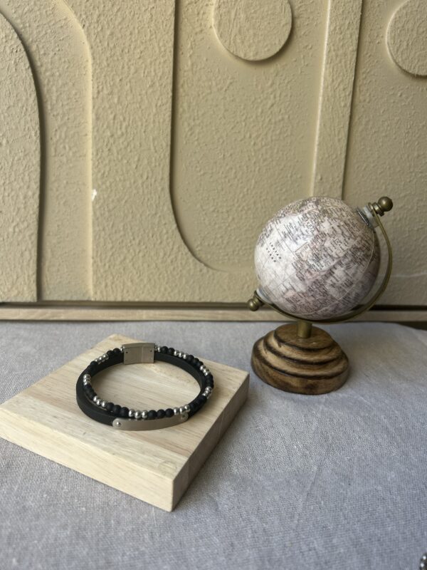 Bracelets en cuir et pierres naturelles – Image 2