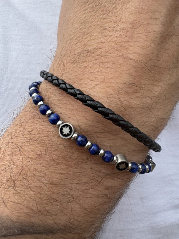 Bracelet en cuir et pierre naturelle
